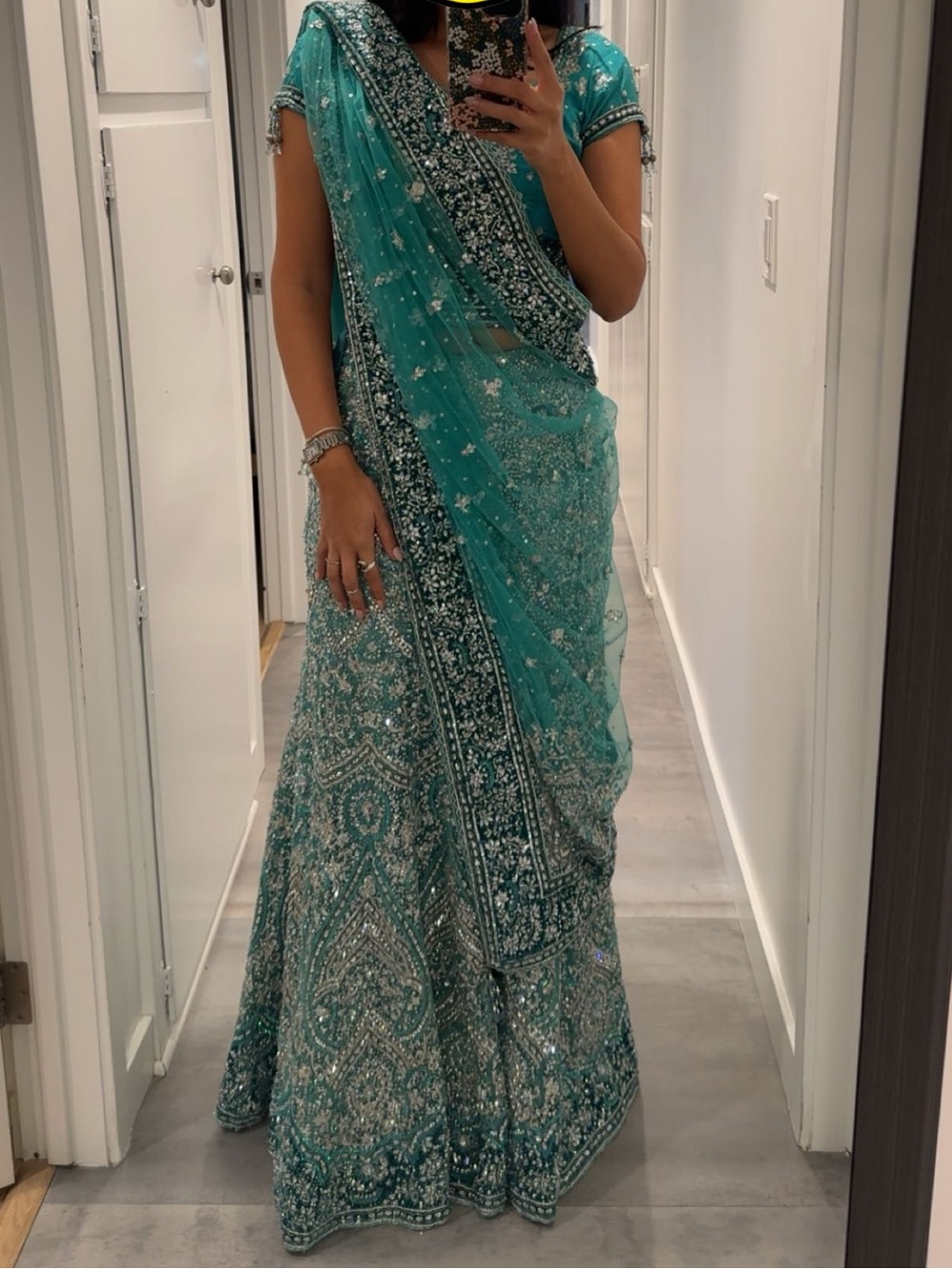 Elegant Teal Embellished Women's Lehenga set